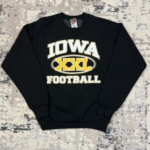 Vintage Fruit Of The Loom Iowa Hawkeyes Football Spellout Sweatshirt 90s Sz S